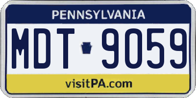 PA license plate MDT9059