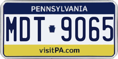 PA license plate MDT9065