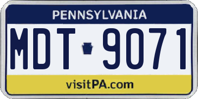 PA license plate MDT9071