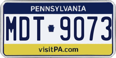 PA license plate MDT9073