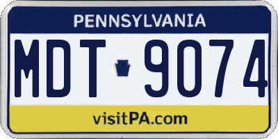 PA license plate MDT9074