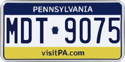 PA license plate MDT9075