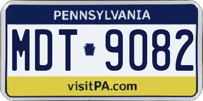 PA license plate MDT9082