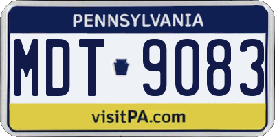 PA license plate MDT9083