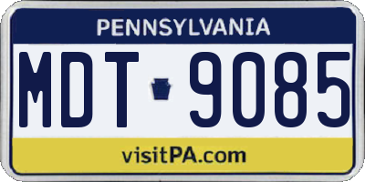 PA license plate MDT9085