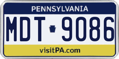PA license plate MDT9086