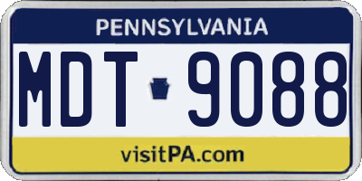 PA license plate MDT9088