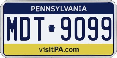 PA license plate MDT9099
