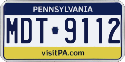 PA license plate MDT9112