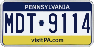 PA license plate MDT9114