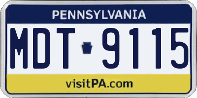PA license plate MDT9115