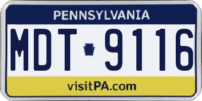 PA license plate MDT9116