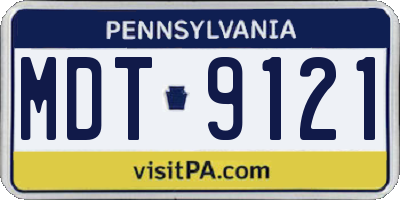 PA license plate MDT9121