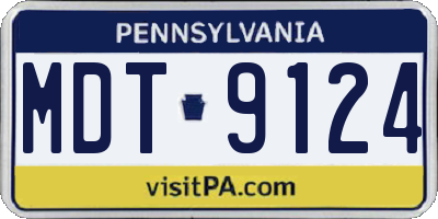 PA license plate MDT9124