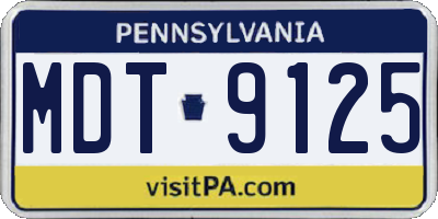 PA license plate MDT9125