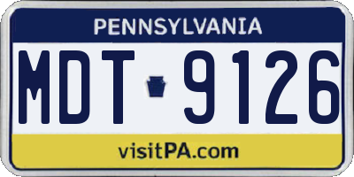 PA license plate MDT9126