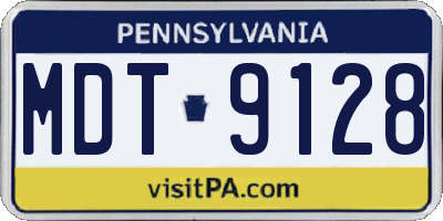 PA license plate MDT9128