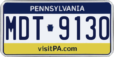 PA license plate MDT9130