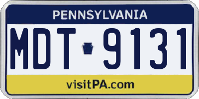 PA license plate MDT9131