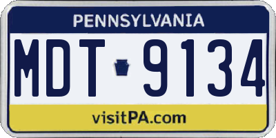 PA license plate MDT9134