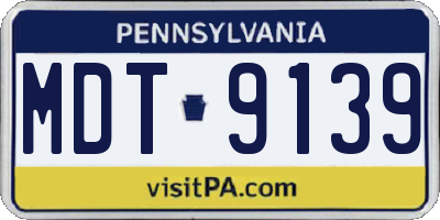 PA license plate MDT9139