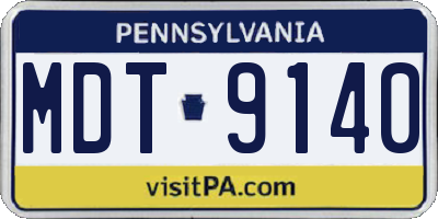 PA license plate MDT9140