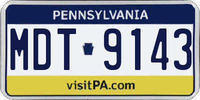 PA license plate MDT9143