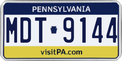 PA license plate MDT9144