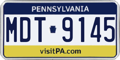 PA license plate MDT9145