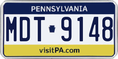 PA license plate MDT9148