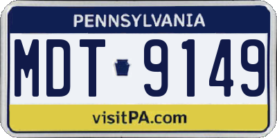 PA license plate MDT9149
