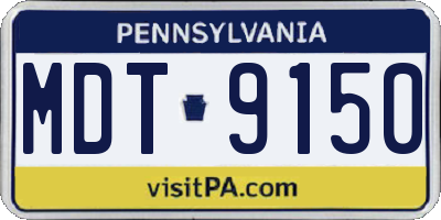 PA license plate MDT9150