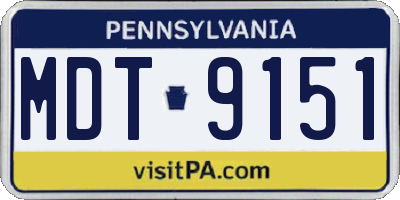 PA license plate MDT9151