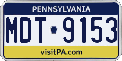 PA license plate MDT9153