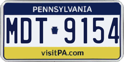 PA license plate MDT9154