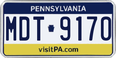 PA license plate MDT9170
