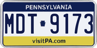 PA license plate MDT9173