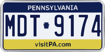 PA license plate MDT9174
