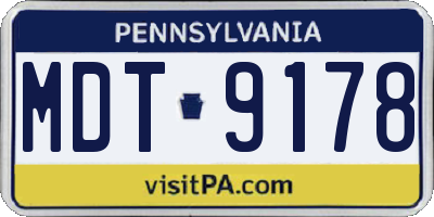 PA license plate MDT9178