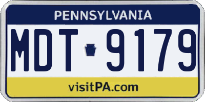 PA license plate MDT9179