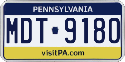 PA license plate MDT9180