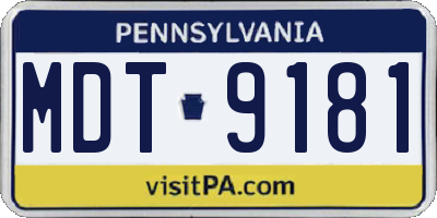 PA license plate MDT9181