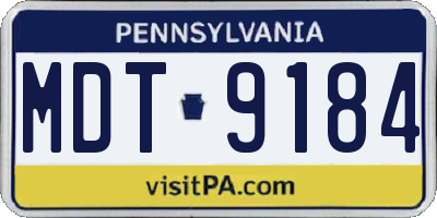 PA license plate MDT9184
