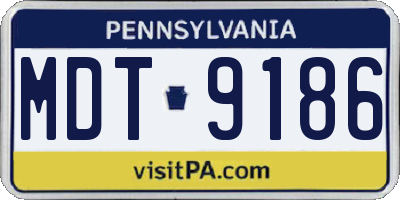 PA license plate MDT9186