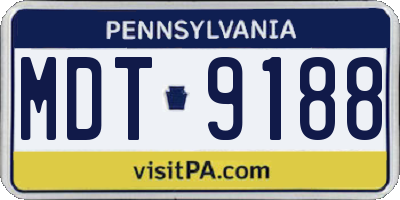 PA license plate MDT9188