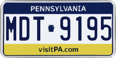 PA license plate MDT9195