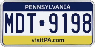 PA license plate MDT9198