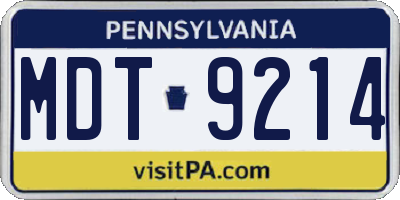 PA license plate MDT9214