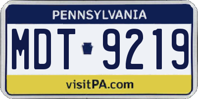PA license plate MDT9219