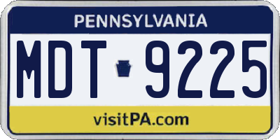 PA license plate MDT9225